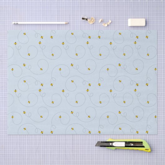 Hummelbienen Blue Baby Dusche Papiertuch Seidenpapier (Handwerk)