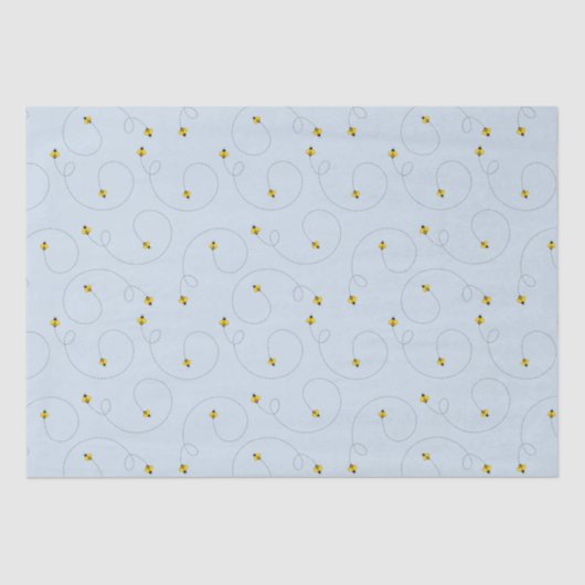 Hummelbienen Blue Baby Dusche Papiertuch Seidenpapier (Vorderseite)