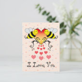 Hummelbienen, die ich dir Liebe habe Postkarte (Stehend Vorderseite)