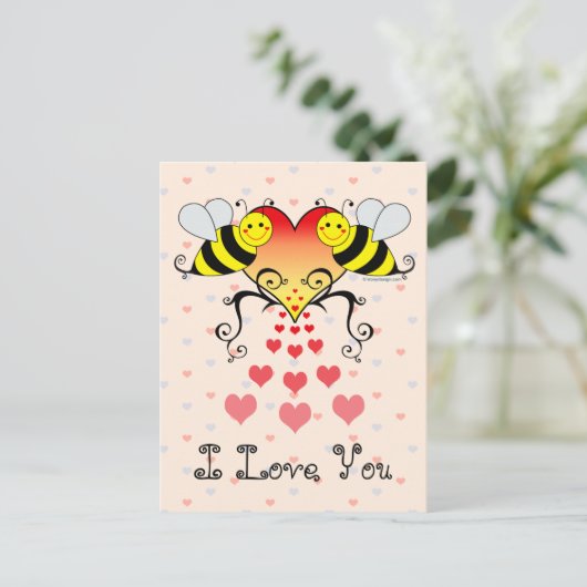 Hummelbienen, die ich dir Liebe habe Postkarte (Stehend Vorderseite)
