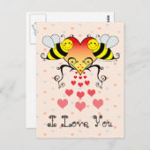 Hummelbienen, die ich dir Liebe habe Postkarte (Vorne/Hinten)