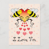 Hummelbienen, die ich dir Liebe habe Postkarte (Vorderseite)