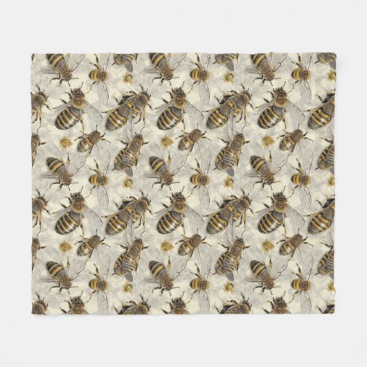 Hummelbienen Fleecedecke (Vorderseite (Horizontal))