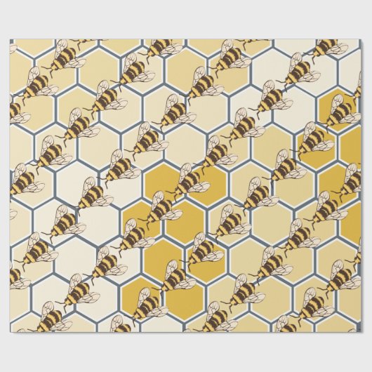 Hummelbienen Honeycomb Geschenkpapier (Flach)