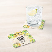 Hummelbienen Honig Gelbblüten Business qr Code Rechteckiger Pappuntersetzer (Vor Ort)