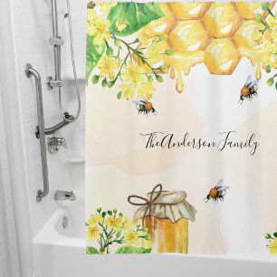 Hummelbienen Honigblüten Duschvorhang