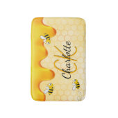 Hummelbienen, Honigwabenhonig, das ein Monogramm t Badematte (Vorderseite Vertikal)