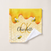 Hummelbienen, Honigwabenhonig, das ein Monogramm t Badhandtuch Set (Waschlappen)