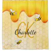 Hummelbienen, Honigwabenhonig, das ein Monogramm t Duschvorhang (Vorderseite)