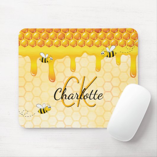 Hummelbienen, Honigwabenhonig, das ein Monogramm t Mousepad (Mit Mouse)