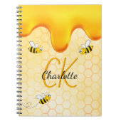 Hummelbienen, Honigwabenhonig, das ein Monogramm t Notizblock (Vorderseite)