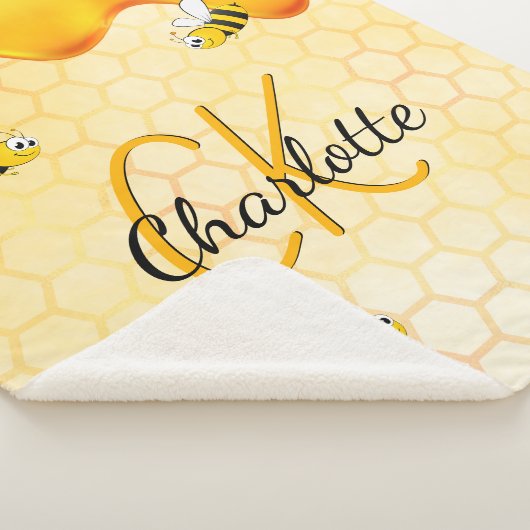 Hummelbienen, Honigwabenhonig, das ein Monogramm t Sherpadecke (3/4)