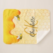 Hummelbienen, Honigwabenhonig, das ein Monogramm t Sherpadecke (Vorderseite (Horizontal))