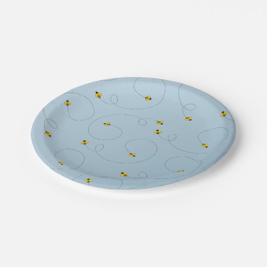 Hummelbienen Pappteller (Schrägansicht)