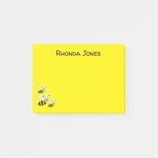 Hummelbienen Post-it Klebezettel (Vorderseite)