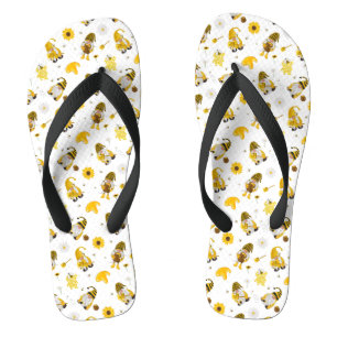 Hummelblume Gelbe Gnome Flip Flops Badesandalen