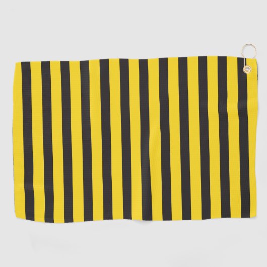 Hummelblüte Schwarz Gelb Horizontale Linien Hummel Golfhandtuch (Horizontal)