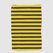 Hummelblüte Schwarz Gelb Horizontale Linien Hummel Golfhandtuch (Vorderseite)