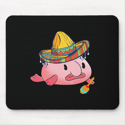 Hummelfisch Ugly Fish Deep Sea Funny Sombrero Kost Mousepad (Vorne)
