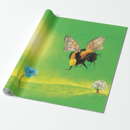 Hummelfliegendes Bild Geschenkpapier (Ungerollt)