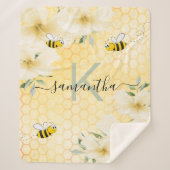 Hummelfloralen Gelbe Honigwabenspass Monogramm Sherpadecke (Vorderseite)