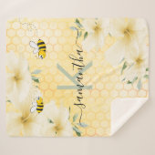 Hummelfloralen Gelbe Honigwabenspass Monogramm Sherpadecke (Vorderseite (Horizontal))