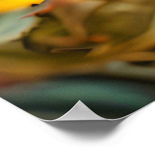 Hummelfütterung an blühenden Blume Poster (Ecke)