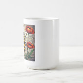 Hummelglas, lebendiges Mohn-Blume-Auge Kaffeetasse (Mittel)