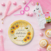 Hummelgold Glitzer Sonnenblumen Brautparty Pappteller (Party)