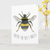 Hummelgrusskarte - Sie sind die Knie der Biene Karte (Gelbe Blume)