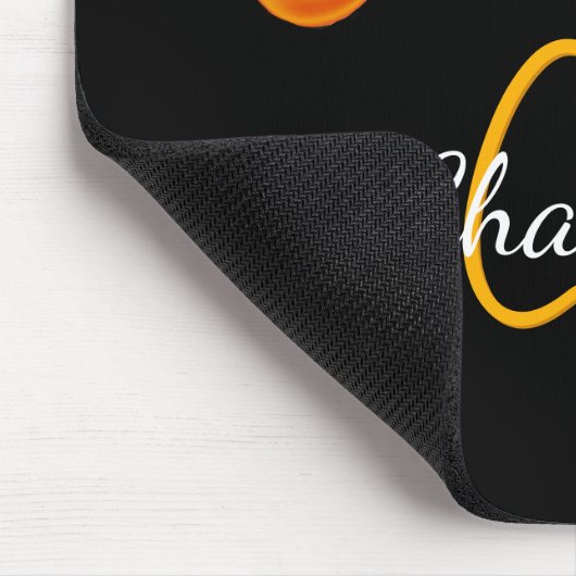 Hummelhonig tropfend schwarzes Monogramm Mousepad (Ecke)