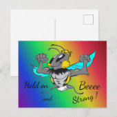 Hummelkruste. Text 'Halten auf Regenbogen Postkart Postkarte (Vorne/Hinten)
