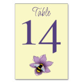 HummelLavendel Blume Gelbe Hochzeit Tischnummer (Rückseite)
