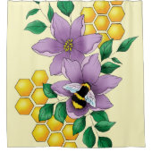 Hummellavender-Blume Gelb Duschvorhang (Vorderseite)
