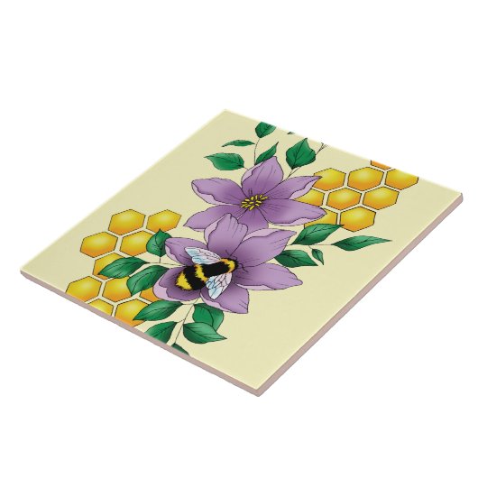 Hummellavender-Blume Gelb Fliese (Seite)