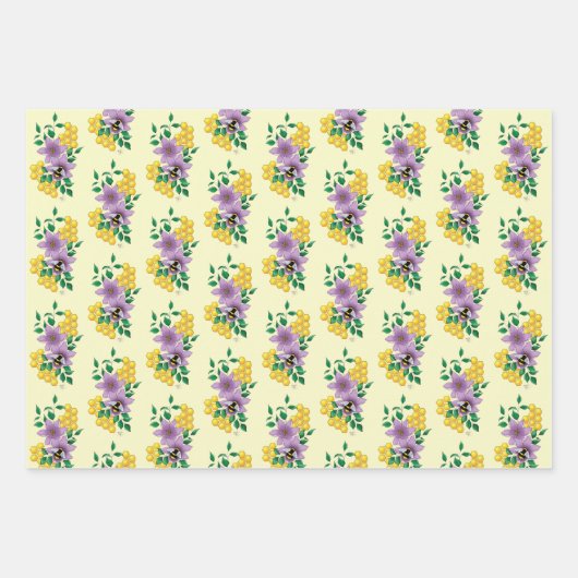 Hummellavender-Blume Gelb Geschenkpapier Set (Vorderseite)