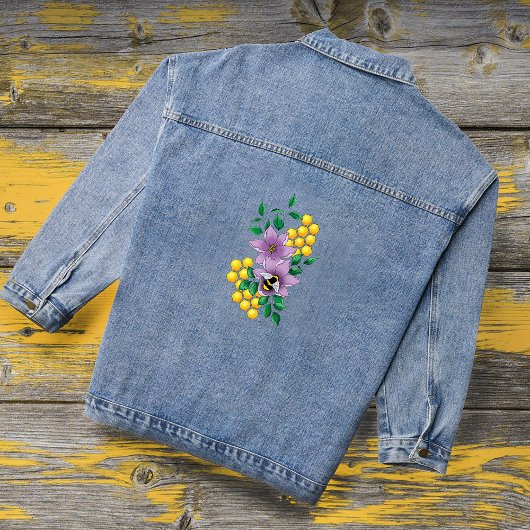 Hummellavender-Blume Gelb Jeansjacke