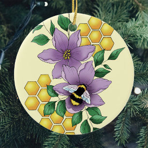 Hummellavender-Blume Gelb Keramik Ornament