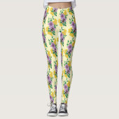 Hummellavender-Blume Gelb Leggings (Vorderseite)