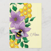 Hummellavender-Blume Gelb Menükarte (Rückseite)
