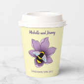 Hummellavender-Blume Gelb Pappbecher (Rückseite)
