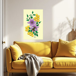 Hummellavender-Blume Gelb Poster