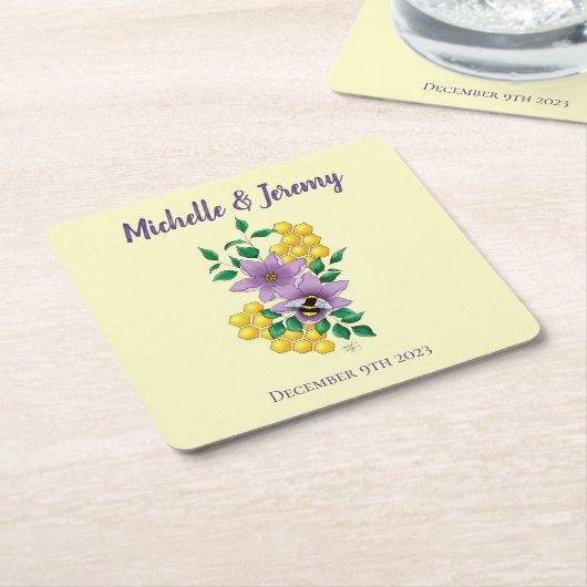 Hummellavender-Blume Gelb Rechteckiger Pappuntersetzer (angewinkelt)