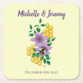 Hummellavender-Blume Gelb Rechteckiger Pappuntersetzer (Vorderseite)