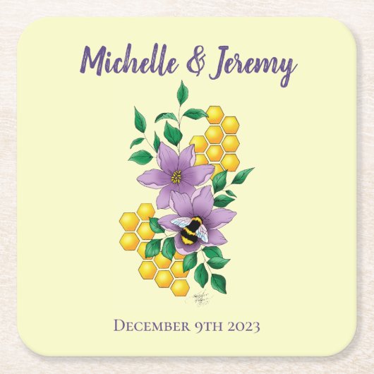 Hummellavender-Blume Gelb Rechteckiger Pappuntersetzer (Vorderseite)