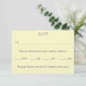 Hummellavender-Blume Gelb RSVP Karte (Stehend Vorderseite)