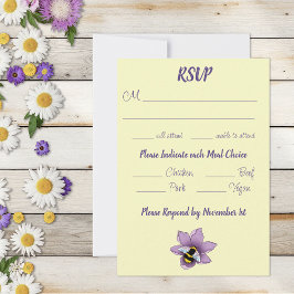 Hummellavender-Blume Gelb RSVP Karte