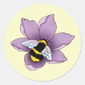Hummellavender-Blume Gelb Runder Aufkleber (Vorderseite)