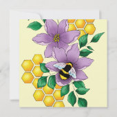 Hummellavender-Blume Gelb Save The Date (Rückseite)