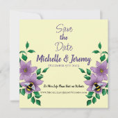 Hummellavender-Blume Gelb Save The Date (Vorderseite)